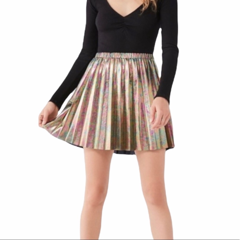 Urban Outfitters Metallic Multi-Color Mini Skirt